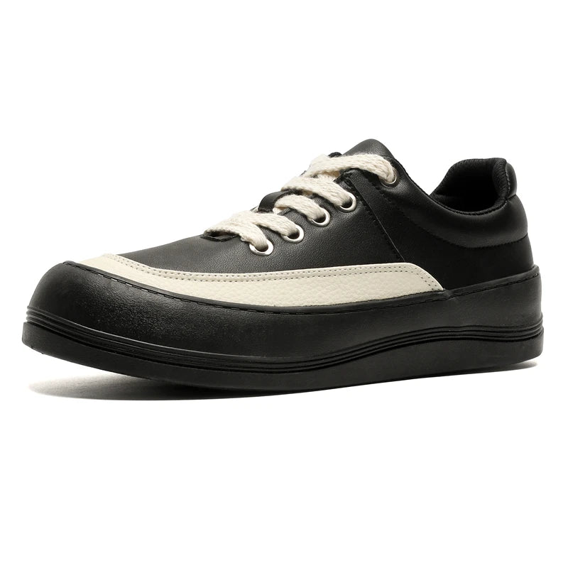 Greatshoes Hot Selling Black Custom Logo Walking Shoes Fashion Breathable,Wear-Resistant Genuine Leather Casual Lace-Up Shoes