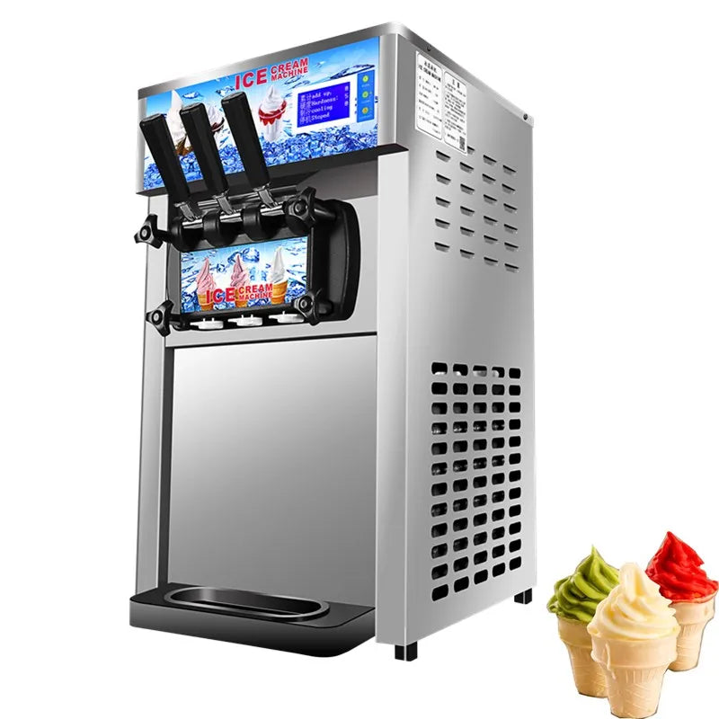 Commercial Automatic Table Top Ice Cream Machine 3 Flavors Soft Ice Cream for Sale Made with Fresh Milk