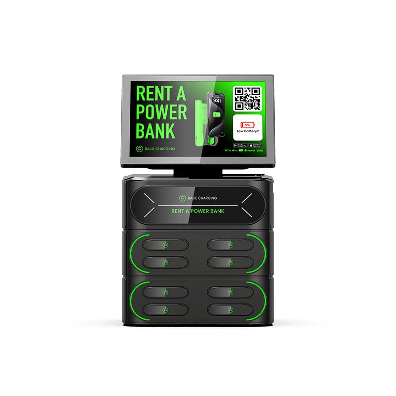Bajie Charging 8 Slot Stackable Sharing Power Bank Vending Machine Cell Phone Charging Station Kiosk for Commercial Places