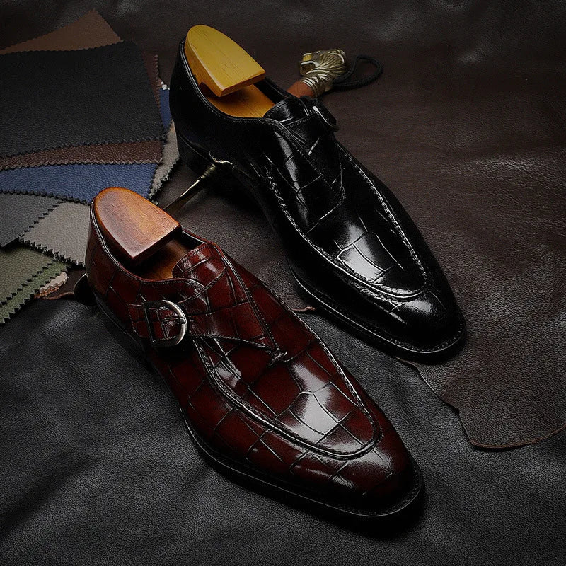 ClassicPattern Business Flat Shoes Men Designer Formal Dress Leather Shoes Men's Loafers Valentine Gifts Shoes