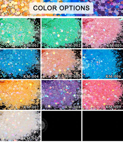 Bulk KG Bag Holographic Macaron Glitters Solvent Resistant Polyester Chunky Glitter for Resin Craft Tumbler Snowglobe