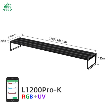 WEEKAQUA L1200K Pro 120CM APP Control Cycle Timing RGBUV Full Spectrum Led Aquarium Lighting for Aquatic Plante 1000 Gallon