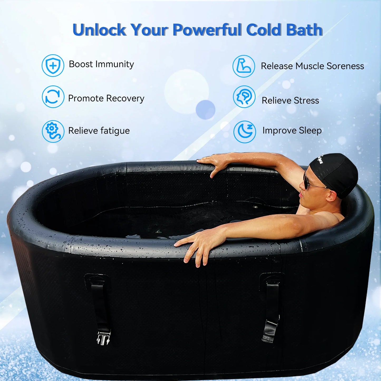 New Design Commercial Ice Bath Pod Inflatable Boiling Recovery Pod Pool Cold Plunges Tub for Chiller One Recovery Barrel