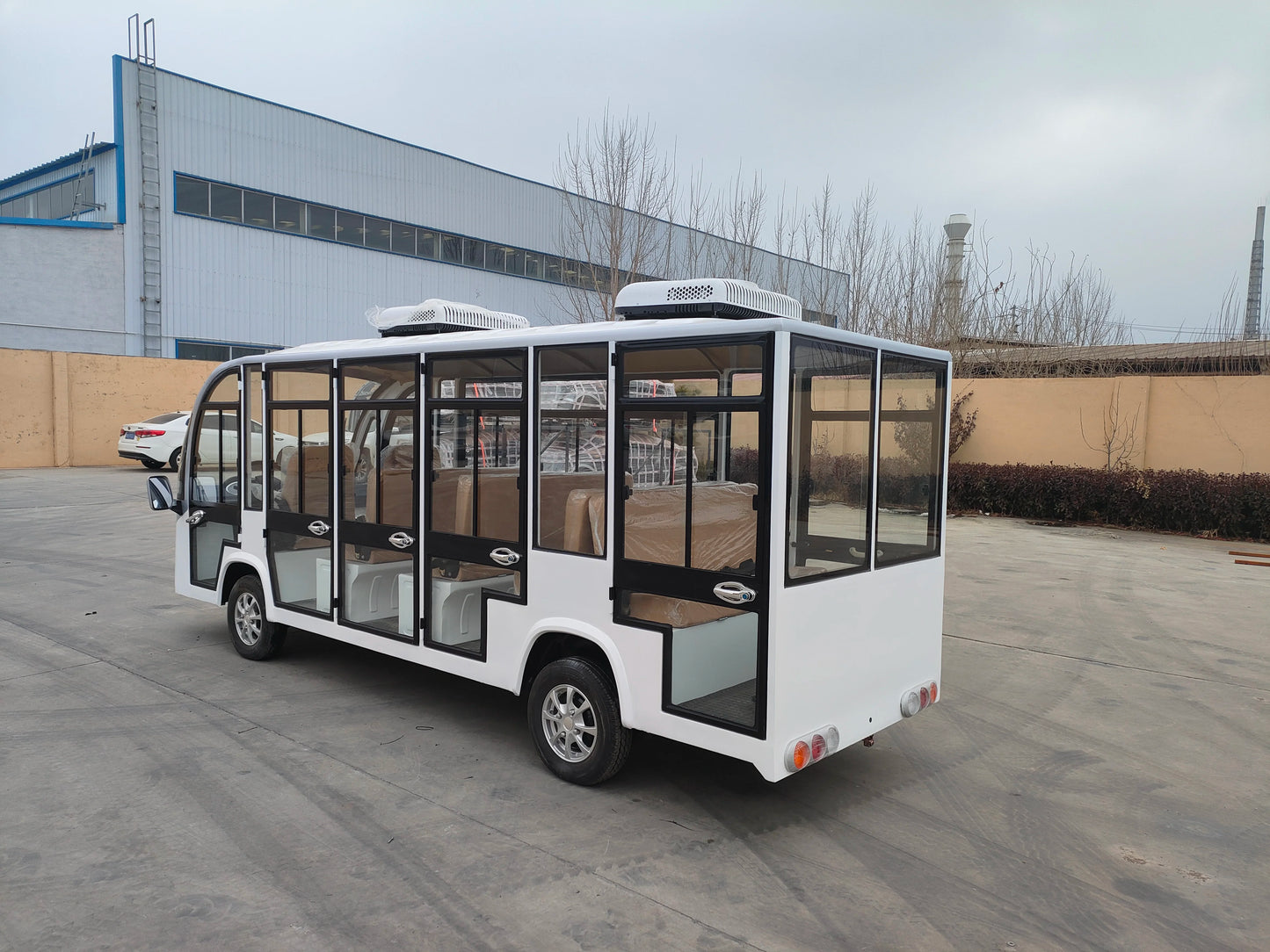 Hot Sale FNE 14-Seater White Open Top Electric Convertible Sightseeing Classic Car 72V 5KW Motor 28-35km/h