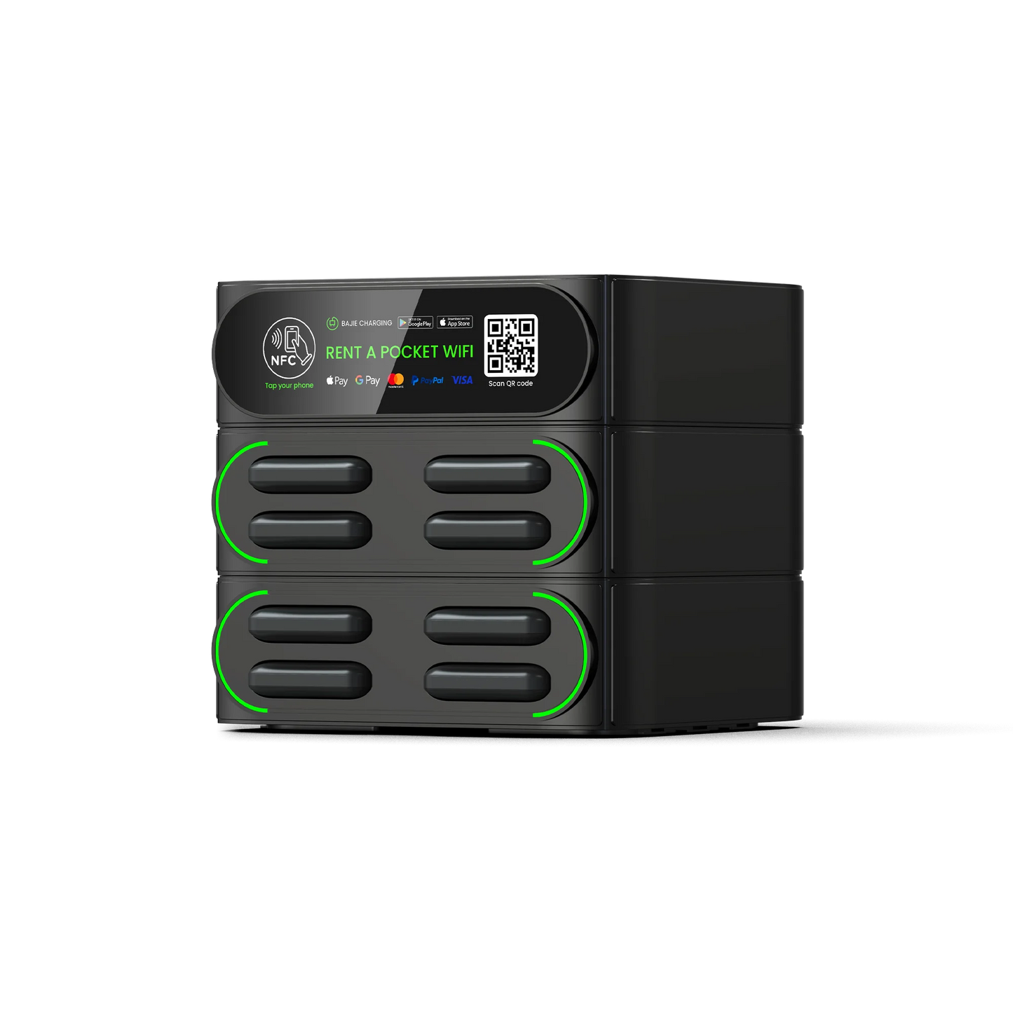 Factory Oem Shared Powerbank Rental Station with Nfc Hire Wireless Power Bank Vending Machine Mieten Bajie Fast Charging