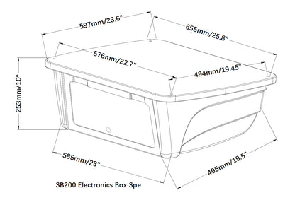 Universal T-Top Electronics Box SB200 Clamp on Overhead  Center Console Boat Marine Storage Camps for 2",1.5",1.9" Tubing