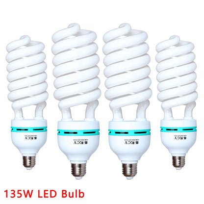 SH 135W LED Lighting Bulbs Photography Video Light Lamp Light Bulb Daylight E27 Socket For Softbox Photo Video Studio
