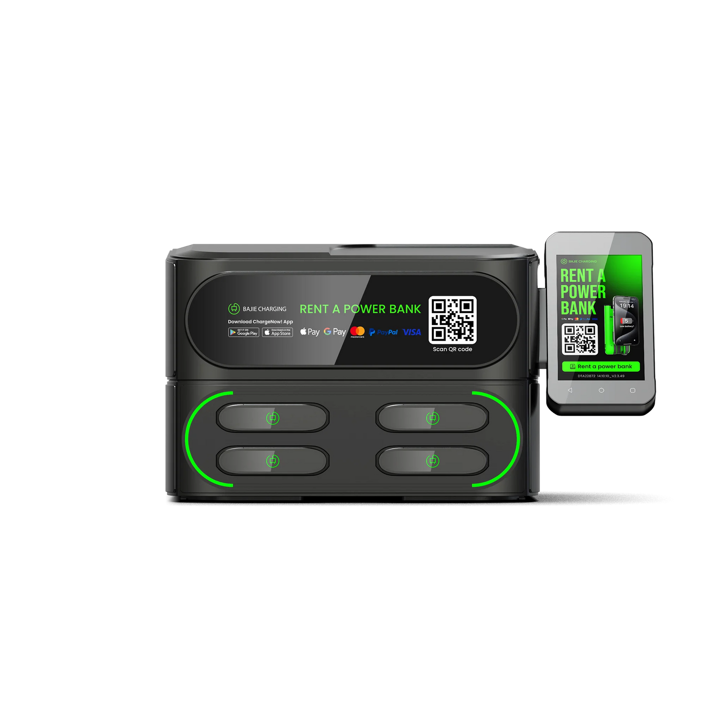 Commercial Alugue De Bajie Charging Power Bank 4- Stack Sharing Power Bank Power Station with Pax Mobile Phone Charging Kiosk