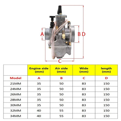 Koso OKO Motorcycle Universal Carburetor For PWK 21 24 26 28 30 32 34mm 2T 4T Carburador With Power Jet for Moto ATV Go Karts