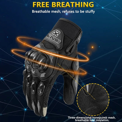 Motorcycle Gloves Summer Waterproof Touch Screen Full Finger Gloves Protective Anti-fall Guantes Moto Non-slip Riding Gloves