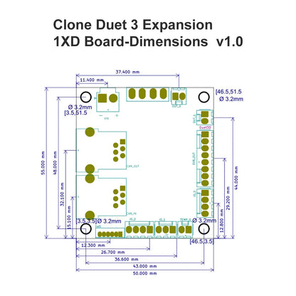 3D Printer Motherboard Clone Duet 3 Expansion Board 1XD a CAN-FD Connected Expansion Board for the Duet 3 Mainboard
