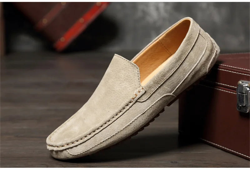 Suede Leather Man Loafers Luxury 2021 Casual Shoes For Men Boat Shoes Handmade Men Slipon Driving Shoes Male Moccasins Zapatos99