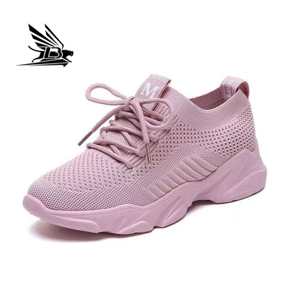 Women's Trendy Casual Mesh Running Sneakers Comfortable and Breathable with Lighted Feature for Autumn Season Low Price