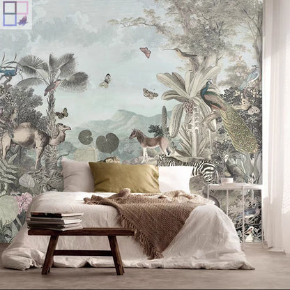 No MOQ 1 Piece Modern Waterproof Bedhead Wall Art 3D Printed Eco-Friendly Fabric Wallpaper Easy Dining Living Room Bedroom Gym