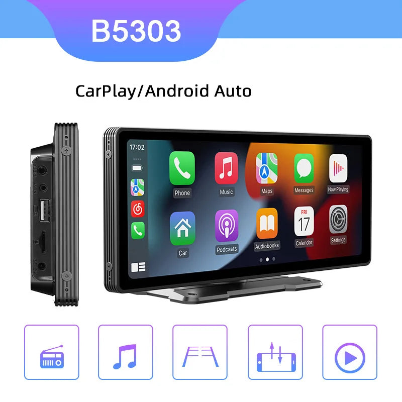 Touch Screen 10.26inch HD BT Call Carplay Android FM Rear Camera Car DVD MP5 Player