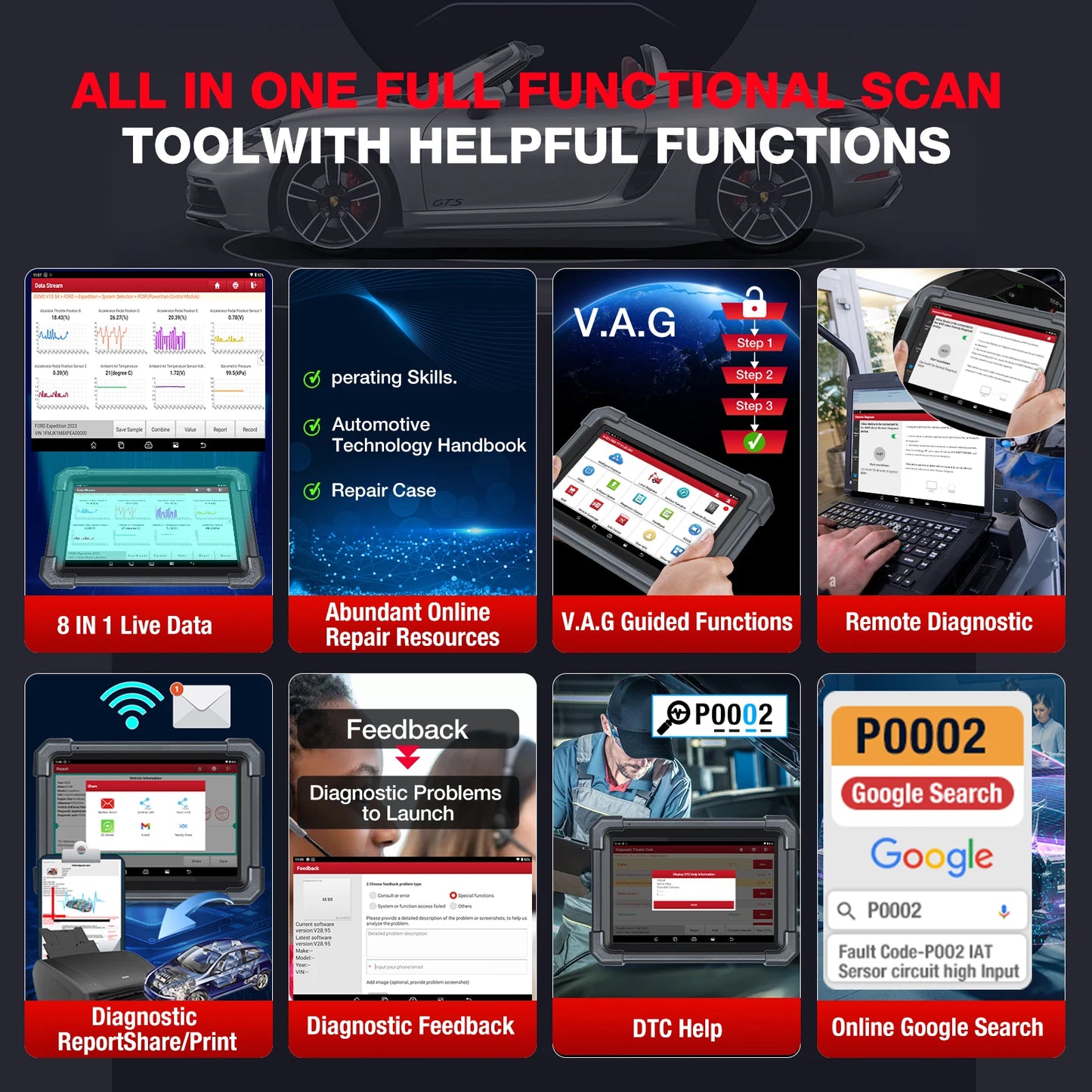 Launch X431 PRO TT Full System Diagnostic Tool Machine for All Cars OBD2 Scanner 2 Years Free Update