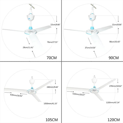 12V Mute Ceiling Fan 19.6inch Silent Camping Tent Hanging Fan without Switch 230cm Cable for Outdoor Hiking Bed Home Picnic