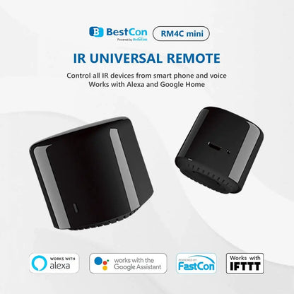 Broadlink RM4 MINI IR Remote Controller Air Conditioning TV Set-top Box Temperature Humidity Sensor HTS2 with Alexa