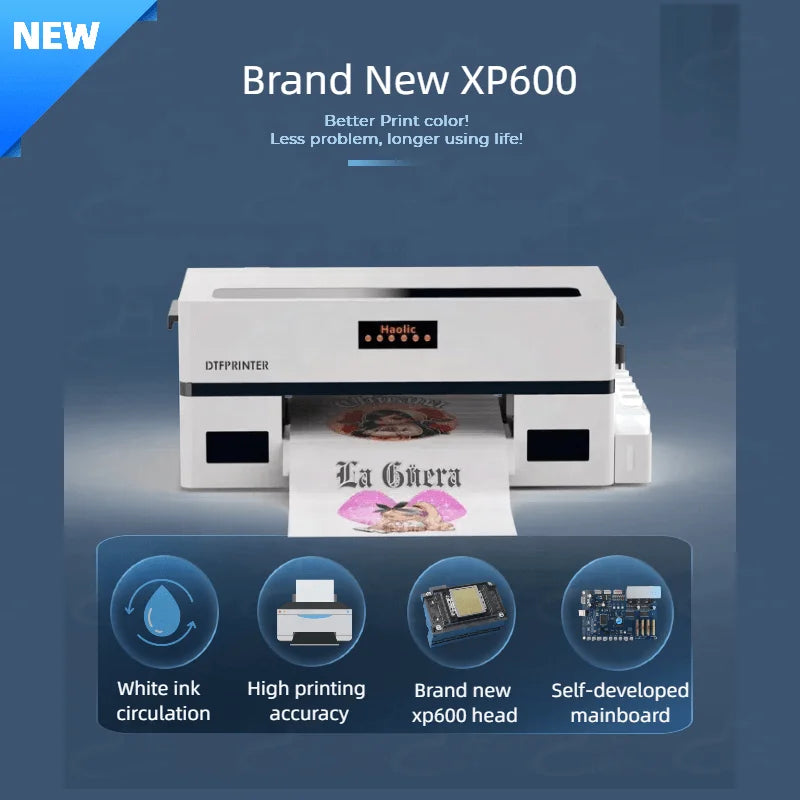 Haolic DTF Printer 13inch Imprimante Automatic T Shirt DTF Printer XP600 Desktop With Shaker and Dryer DTF Printer Machine