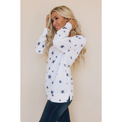 TD Dazzled Star Top for Women Elegant Blouses & Shirts