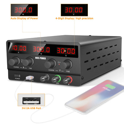 NICE-POWER SPS-H3010 Black 30V 10A New High Precision Stabilized Voltage Adjustable Lab Stabil Mobile Repair Dc Power Supply