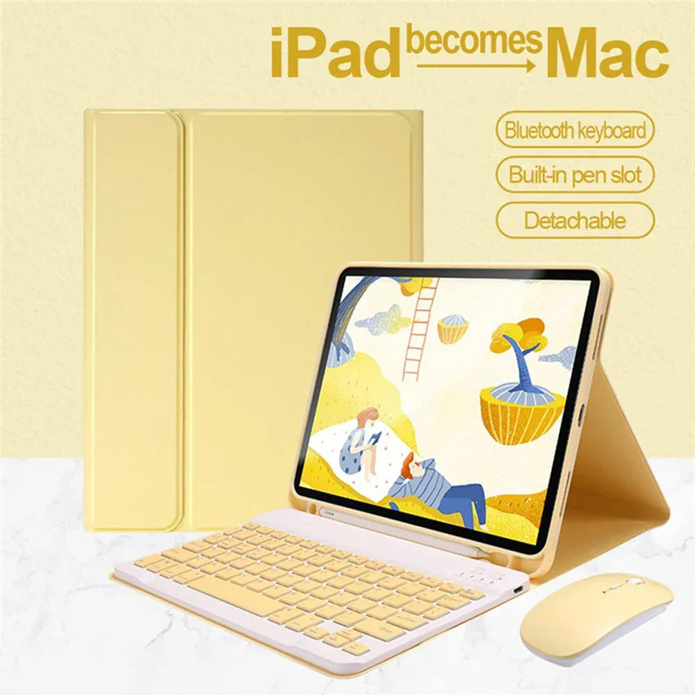 Spanish Keyboard Case For iPad Air Pro 11 13 2024,iPad 10.2 7/8/9th 10th 2022 Gen Air 3 4 5 10.9 Pro 12.9 Funda Cover For iPad