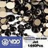 VDD 002 Jet High Quality Glass Rhinestones Crystal Glod Back Flatback Strass Stones Nail Art DIY Crafts Decorations