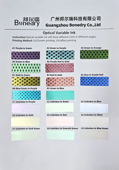 Optical Variable B1 Gold to Green Anti-Counterfeiting Mirror for Ink for Screen Printing