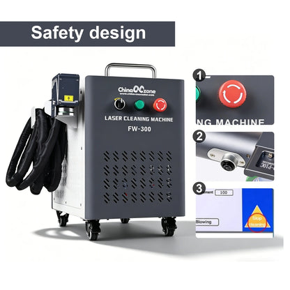 Scotle EU Warehouse 300W Air-cooled JPT 2mj 5mj 15mj Pulsed Laser Cleaning Machine Cleaner for Metal Wood Clean Oil/Paint Remove