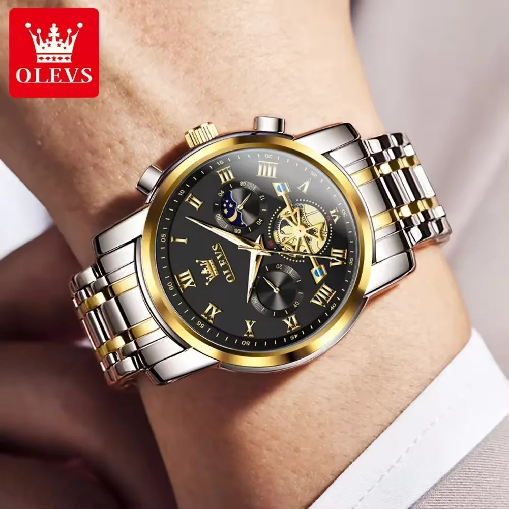 Hot Brand OLEVS Watch 2856 High Quality Men's Quartz Watch Fashion Luminous Hands Chronograph 30M Waterproof Men Watches