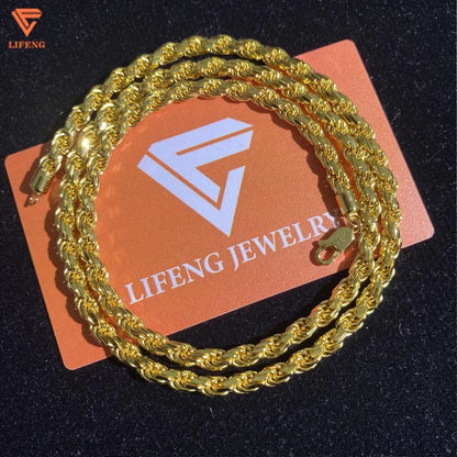 Fine Jewelry Popular White Gold Plated 925 Silver Iced Out Chain 8mm VVS Moissanite Hip Hop Rope Chain Necklace Charm for Men