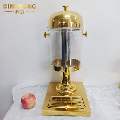 Hotel Catering Banquet Party Full Gold Stainless Steel 8L Self-service Cold Drink Machine Water Dispenser Beverage Juice Machine