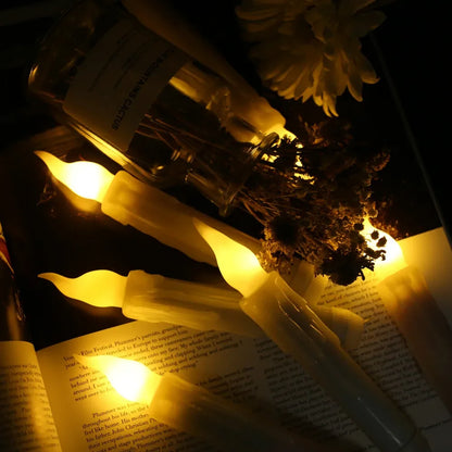 Floating LED Candles with Magic Wand Remote Control Flameless Remote Taper Electronic Candle Christmas Party Decor Candle Lights