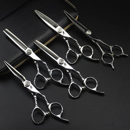 6.0 Inch FZC New Fashion Design Beauty Barber Flat Scissors Tooth 1 Set of 5 Kind of Scissors Single Hairdressing Scissor HS-860