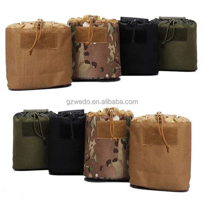 Folding Mini Molle Drawstring Tactical Dump Pouch for Outdoor Hunting Shooting Minimalist Large Recovery Tactical Drop Pouch