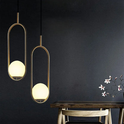Nordic European Kitchen Pendant Light Rod Brushed Brass Gold Hanging Light Chandelier for Home