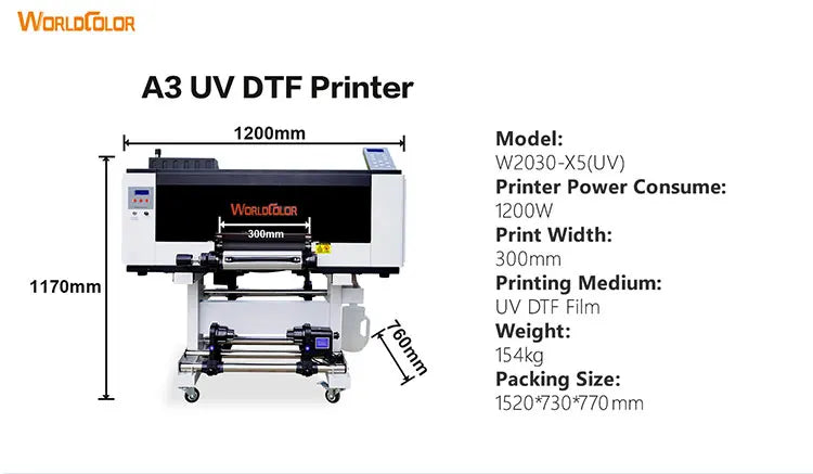 UV DTF 2-in-1 Sticker Printer I1600 F1080 Xp600 A3 UV Printer AB Film Roll Printing Machine with Laminator for Label Stickers