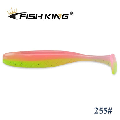FISH KING Easy Shiner Fishing Lure 50mm 75mm 100mm Wobblers Carp Fishing Soft Lures Silicone Artificial Double Color Bait T Tail