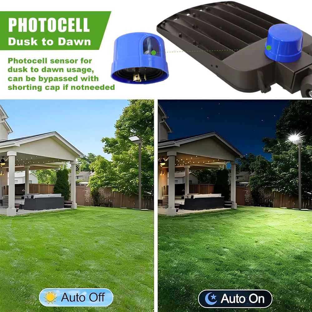 150W LED Shoebox Light ETL DLC Qualified 3CCT Adjustable Outdoor Commercial Parking Lot Lighting 120-347V 5-Year Warranty