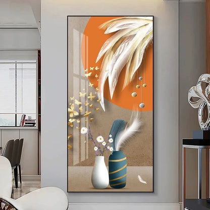 100X50CM  New Large Aluminum Alloy Frame Crystal Home Gallery Hanging Wall Decor Artwork Painting Dropshipping for Living DDP
