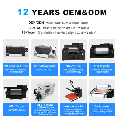 KECAI A3 Direct Film Dtf Printer I1600 Xp600 Dual Print Head New T Shirt Printing Machine with Logo Printing