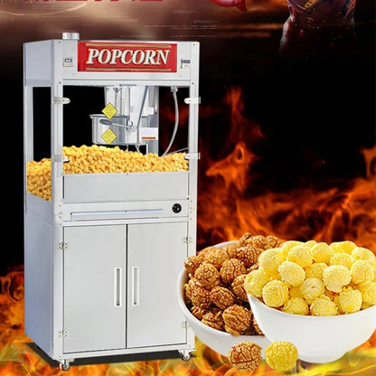 Theatre Popcorn Machine with 32 Oz Kettle Commercial Cinema Stainless Steel Automatic Popcorn Snack Popcorn Vending Machine