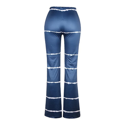 2023 Brown Leopard Y2K Joggers Women High Waist Flare Pants Double Layer Mesh Girl Aesthetic Tie Dye Trousers Female Sweatpants