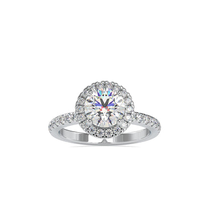 Classy Cute Lab Grown Diamond Engagement Ring 35 Total Certified VS-VVS Clarity Brilliant Cut Luxury Style Silver Plated Women's