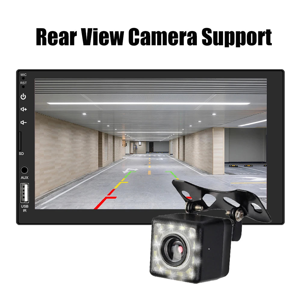 12V Car MP5 Player CarPlay Audio Screen Display Android Car Radio 7 Inch 2Din Stereo FM Transmitter Rear View Monitor Autoradio