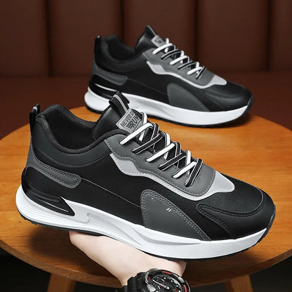 Trendy Men's Breathable Mesh Shoes Thick Sole Sports Fashion Casual Running Shoes Men New Style 2024