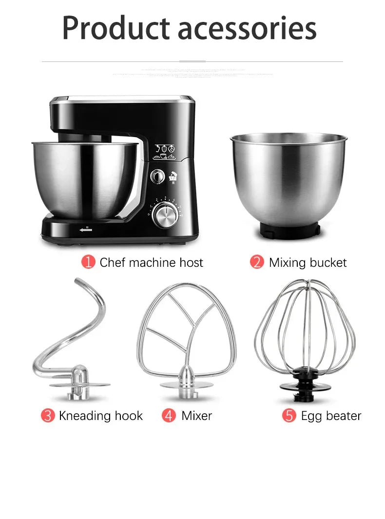 AC220-240V 50-60HZ 600W POWER 4L bowl Powerful home use mini food mixer hand mixer stand mixer Polupar Dough Cream Mixer muliuse