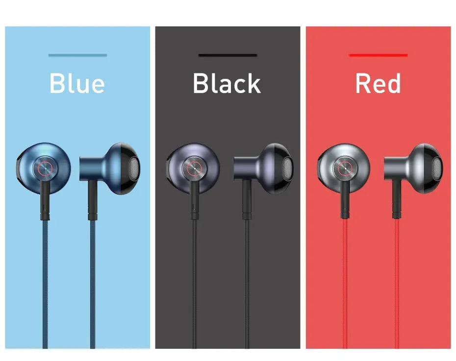Baseus H19 Wired Earphones 6D Stereo Bass Headphone In-Ear 3.5mm Jack Headset with MIC for Xiaomi Samsung iPhone 6 Earbuds