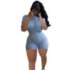 Good Quality COTTON Stretchy Solid Knitting Two Pieces Shorts Set Casual 2 Piece Women Outfit Plus Size Womens 2 Piece Outfit