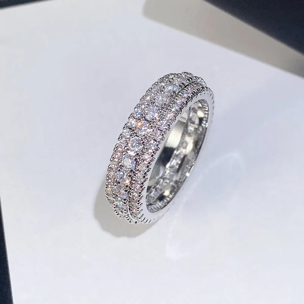 F1652 White Gold Diamond Ring Round Brilliant Cut D Color Women's Classic Engagement Ring